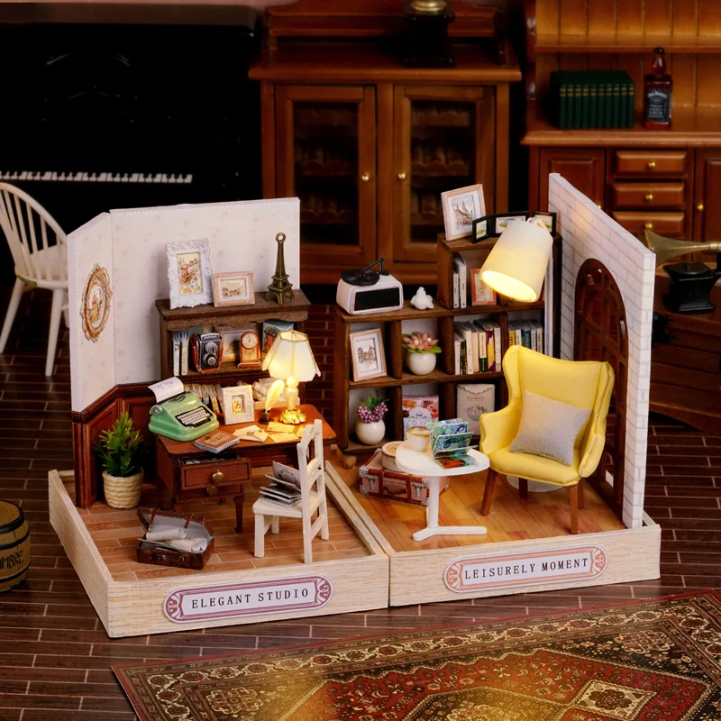 kids wooden miniature dollhouses kit gift toys roombox doll house furniture box theatre toy for children birthday free global shipping