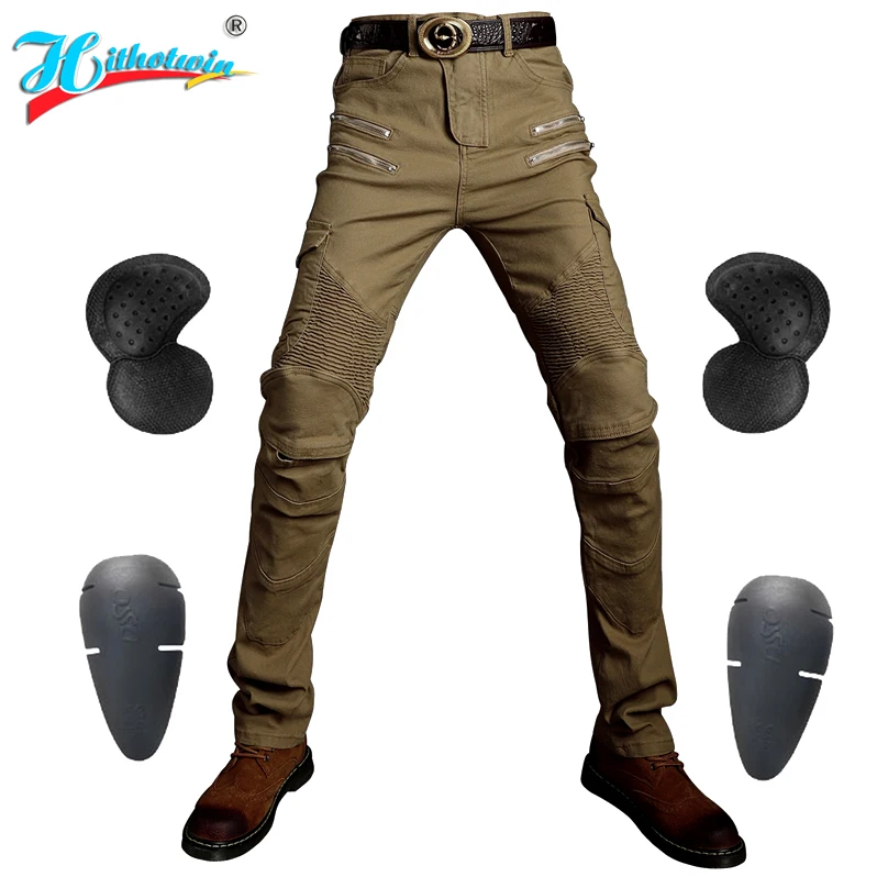 Новые мотоциклетные штаны Hithotwin PK07, мужские мотоциклетные джинсы, защитное снаряжение для езды на мотоцикле, брюки для мотокросса, мотоциклетные штаны