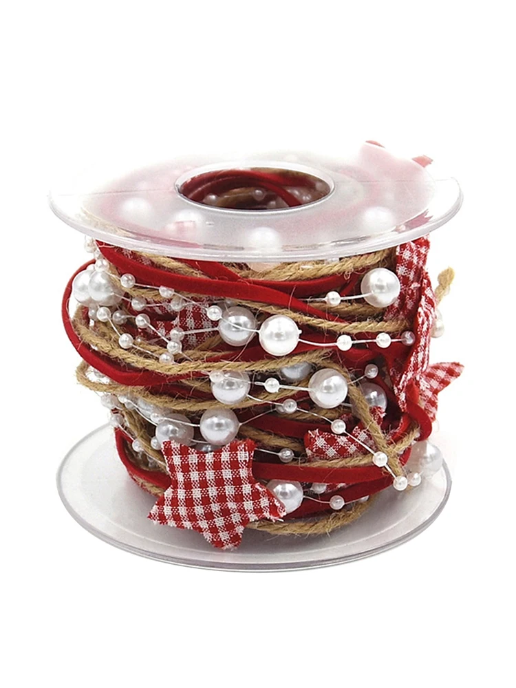 

Christmas Handmade Pentagonal Star Chain Ribbon Gift Wrapping Handmade DIY Christmas Tree Decorative Festive Party Charmingly