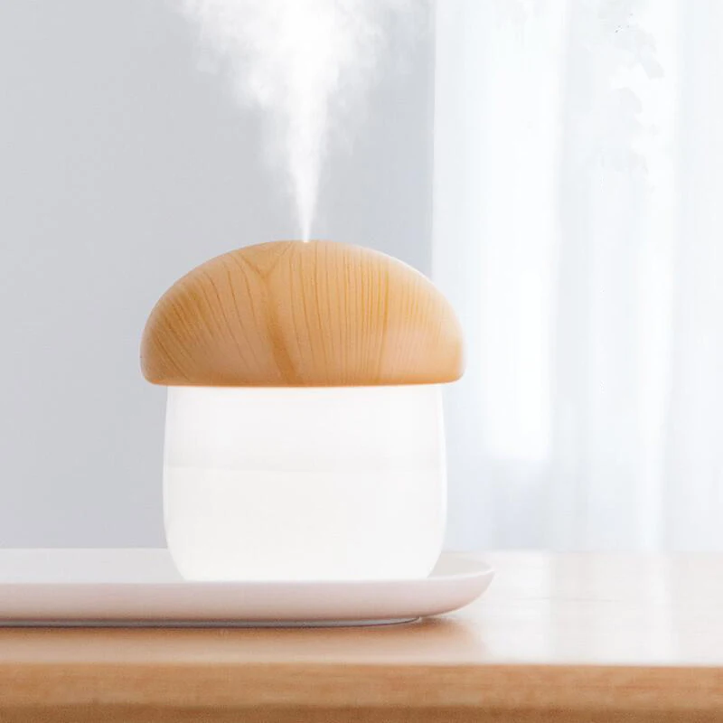 

250MLMini грибовидный воздушный фильтр увлажнитель древесины диффузор для эфирных масел, зарядных порта USB для автомобиля диффузор для аромате...