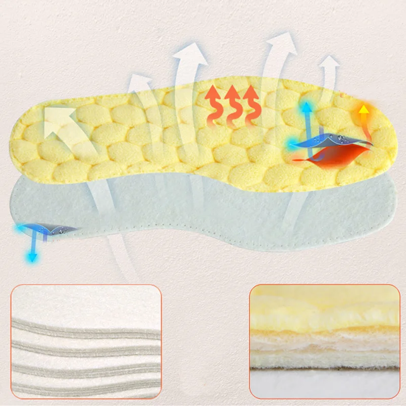 Новинка Зимние Стельки Дышащие теплые хлопковые стельки для обуви
