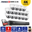 ANNKE 16CH 4K Ultra HD POE сетевая система безопасности Видео 8MP H.265 NVR с 16X 8MP 30m EXIR камера ночного видения Всепогодная IP камера