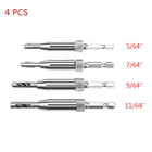 Набор самоцентрирующих Сверл из быстрорежущей стали, 4 шт., для дверного шкафа, 564 дюйма, 764 дюйма, 964 дюйма, 1164 дюйма, центральные сверла, Прямая поставка
