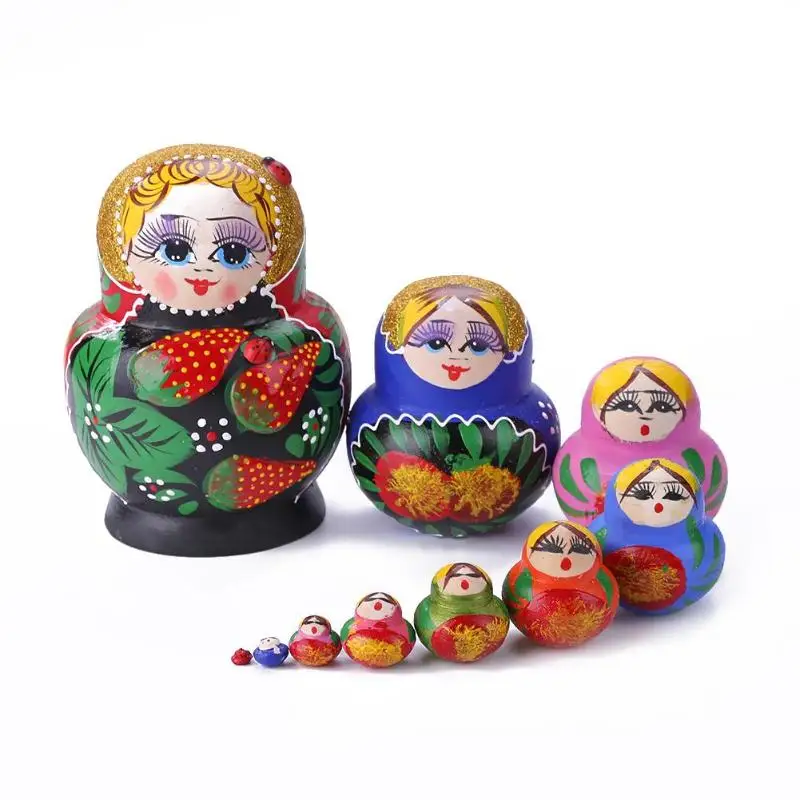 013 10 шт., деревянные русские Матрешки, куклы, сделай сам, ручная работа, художественное ремесло, Матрешка, детская игрушка на день рождения, домашний декор, детский подарок - Цвет: 013