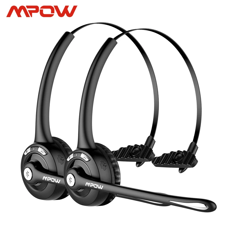 Профессиональные беспроводные Bluetooth наушники Mpow Pro с микрофоном, 13 ч, время разговора для водителей, колл-центра, Skype, офиса, 1/2 шт. в упаковке