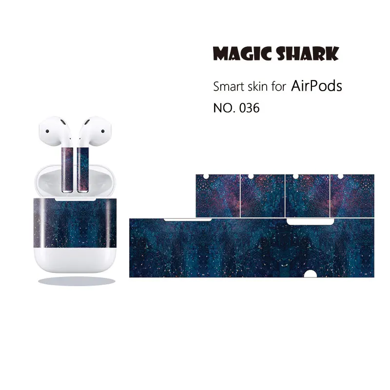 

Magic Shark Bling Gold Purple Star Ultra Thin High Quality Sticker Case Film Protector for Apple Airpods