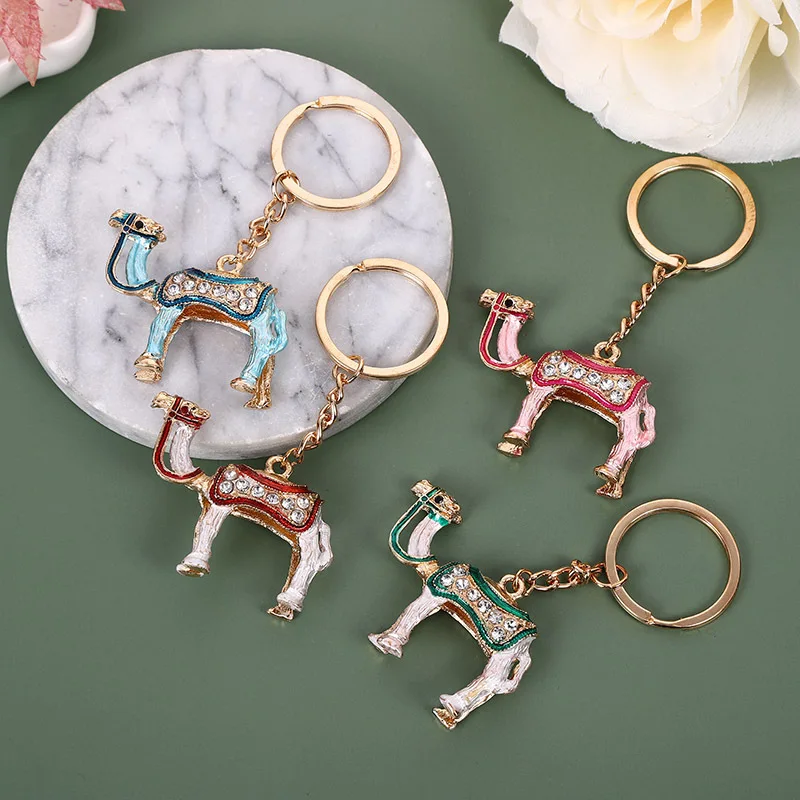 

New Crystal Camel Alloy Car Keychain Wild Simple Creative Pendant Exquisite Party Gift Fashion Jewelry