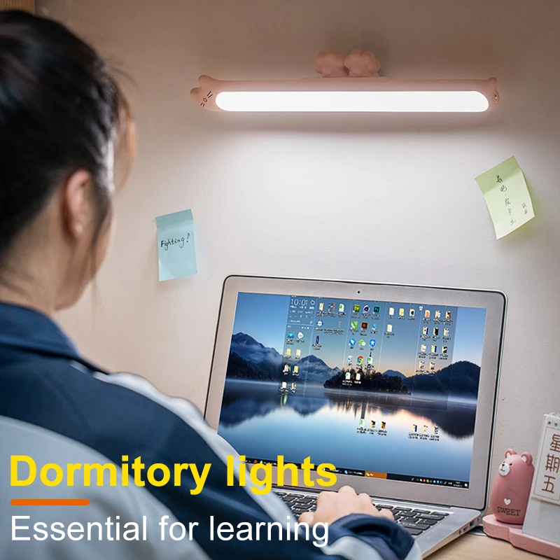 

Night Light Dimmable Touch Led lights For Room Desk Lamp Under Cabinet Night Light Wall Lamp Magnetic Strip USB Charging Cat