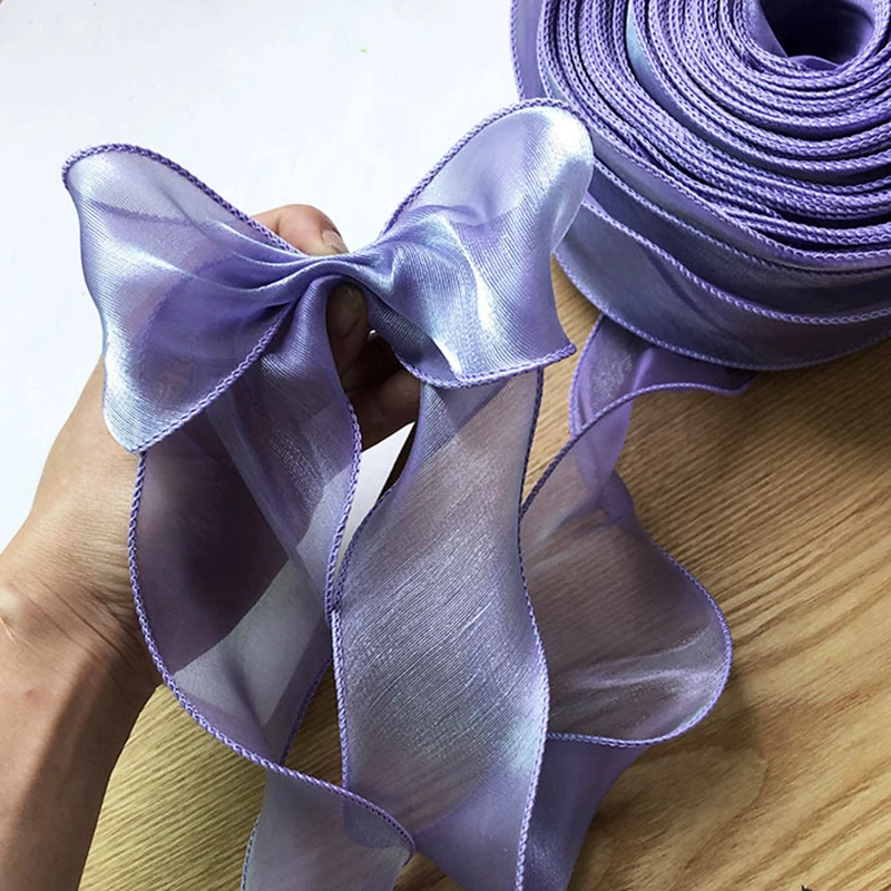 Прозрачная романтическая волнистая лента для волос 5 см * 35 м упаковка букета