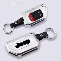 aluminium alloy car key case cover protect for jeep new jl wrangler rubicon 2018 2019 remote key covers ring shell accessories
