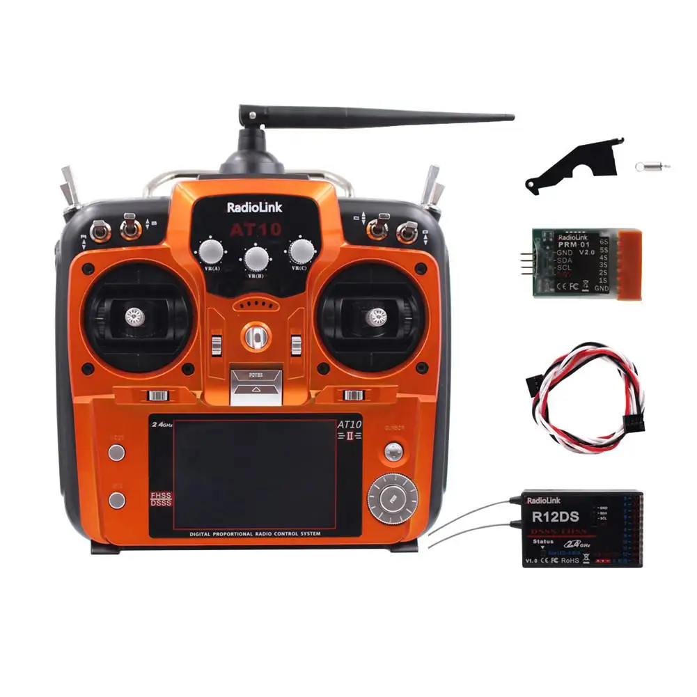 Radiolink AT10II 12CH RC Transmitter R12DS 2.4GHz DSSS&ampFHSS Spread Radio Remote Controller for Drone Left Hand Throttle | Игрушки и