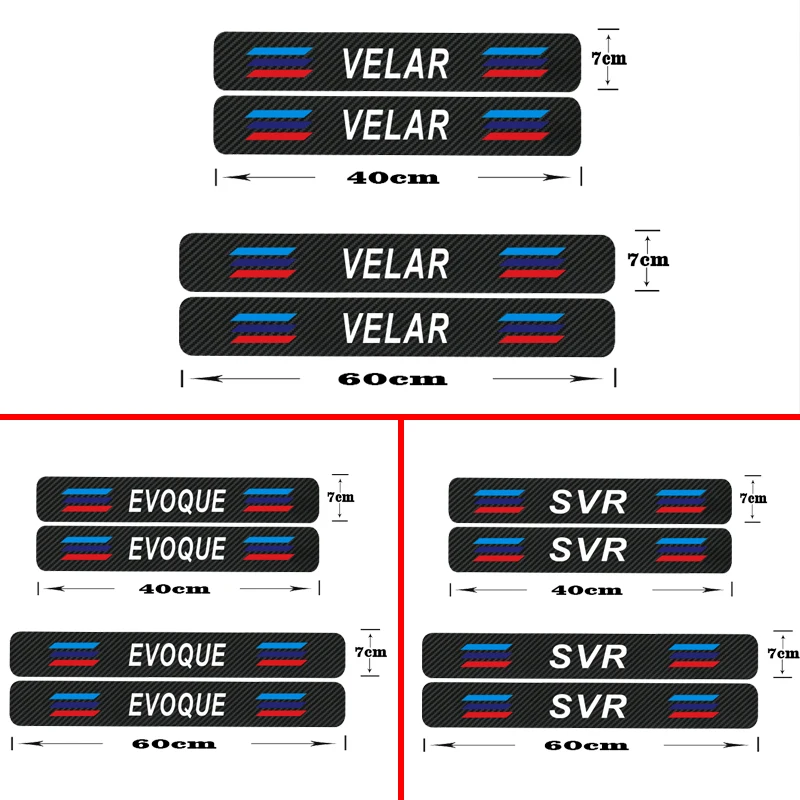 

4PCS Car Door Sill Protector Stickers For Land Rover Discovery 3 4 2 Freelander 2 1 Evoque Velar evoque svr Accessories
