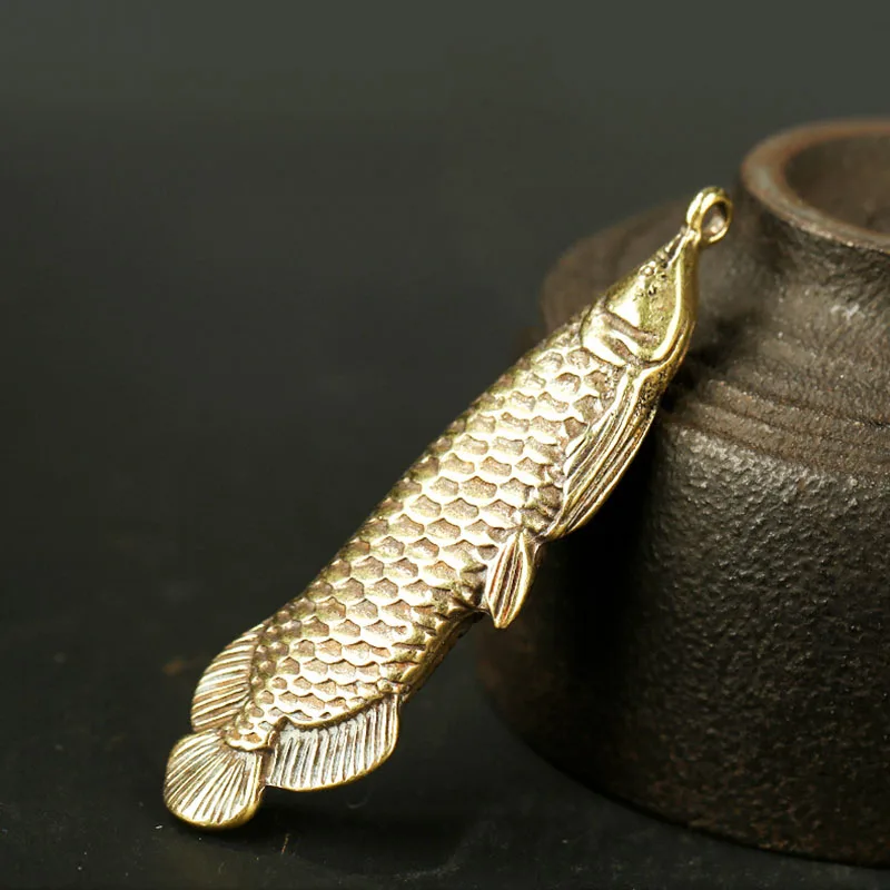 Подвеска в виде рыбы на удачу из чистой меди стиле ретро подвесная бижутерия