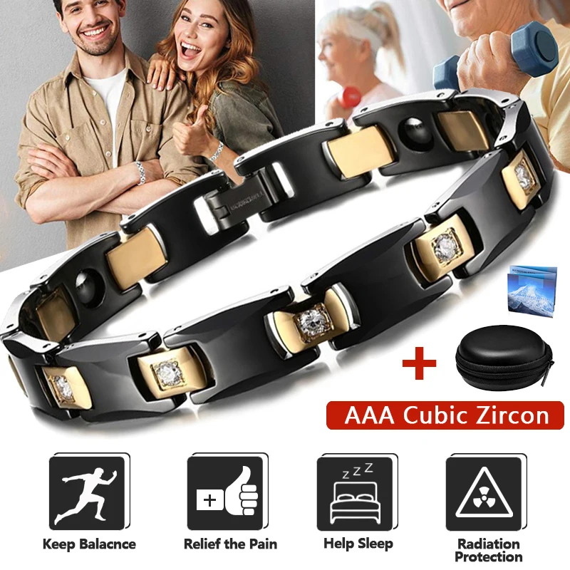 Антистатическая Магнитная цепочка для мужчин керамический браслет унисекс с