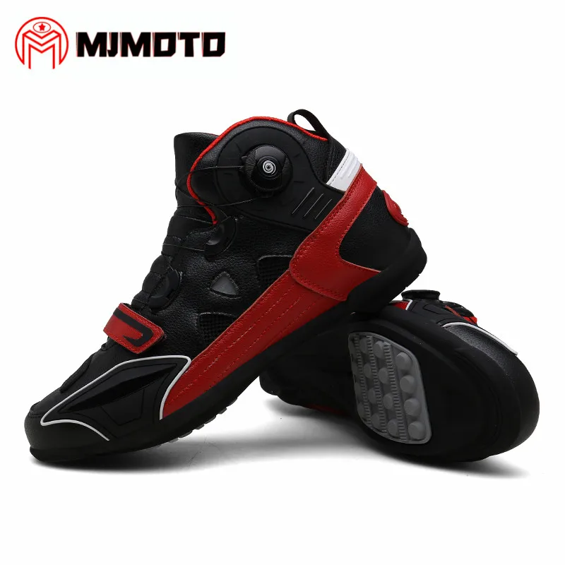 Мотоциклетные ботинки байкерские водонепроницаемые для мотокросса мужские и