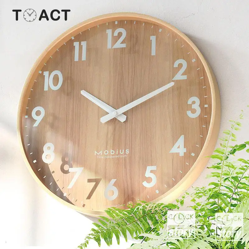 Настенные часы в скандинавском стиле деревянные бесшумные круглые украшения для