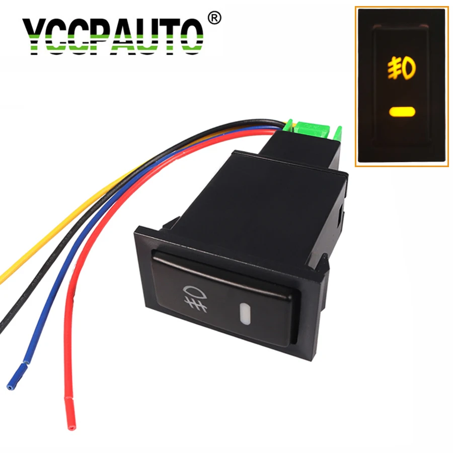 

YCCPAUTO 1 шт. 5-контактная кнопка включения-выключения для Toyota Corolla Camry Vios Highlander Prius, переключатель противотуманных светильник, 4 подключения, 12 В