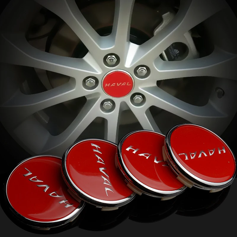 

For Haval F7 F7X 2019 2020 2021 4pcs ABS Car Wheel Center Hub Cover Badge Logo Caps Dust-proof Emblem Sticker Car Accessories