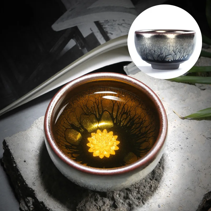 

Чайная чашка Jianzhan маленькой емкости, глазурь, инкрустированная серебряной зернистой чашей, изделие кунг-фу, чашка Ming, Обжиговая керамическая чайная чашка