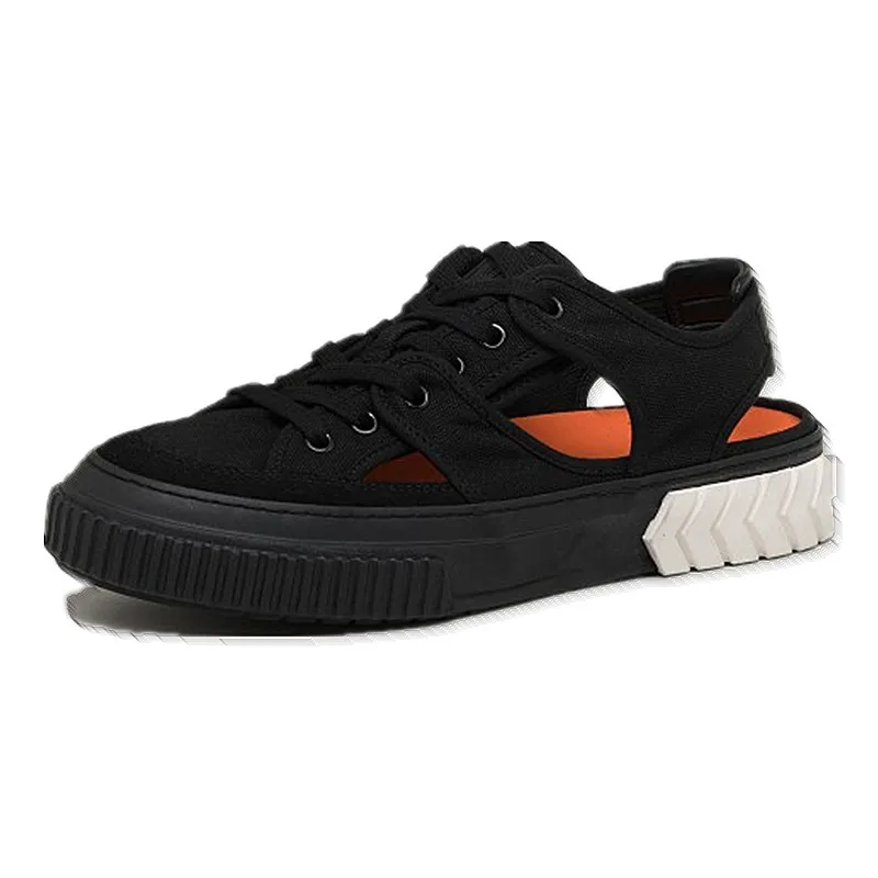 

Women‘s Summer Canvas Shoes Hollow Breathable Casual Roman Shoes Lace-Up Flat Sandals Cozy Round Head Student Brand Sneakers