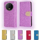 Чехол-книжка для телефона Infinix Note 7, кожаный, с отделением для карт, с блестками и бриллиантами, чехол для телефона