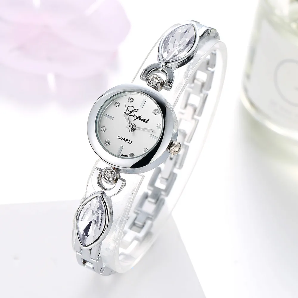 Женские модные часы унисекс из нержавеющей стали стразы роскошные с маленьким