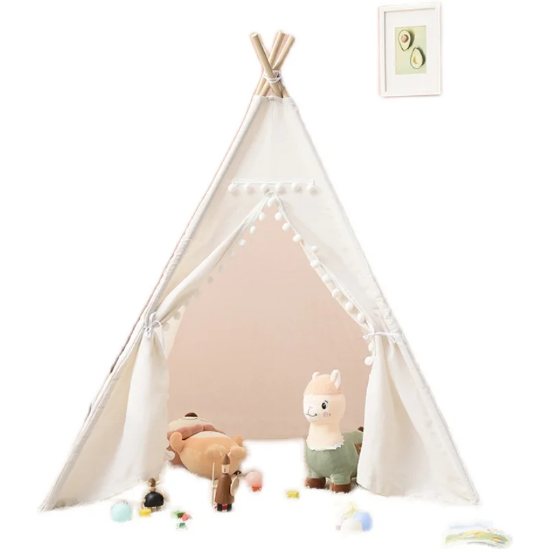 Portable Children Tents Tipi Play House Kids Cotton Canvas Indian Play Tent Wigwam Child Little Beach Teepee Room Decoration