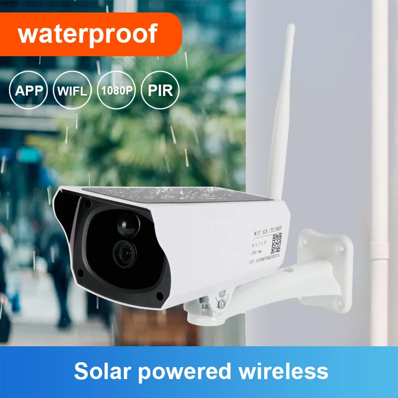 

Ip-камера на солнечной батарейке, беспроводная, внешняя, Wi-Fi, солнечная панель, CCTV, 1080P, HD, IP, камера видеонаблюдения, PIR, IP66, водонепроницаемая