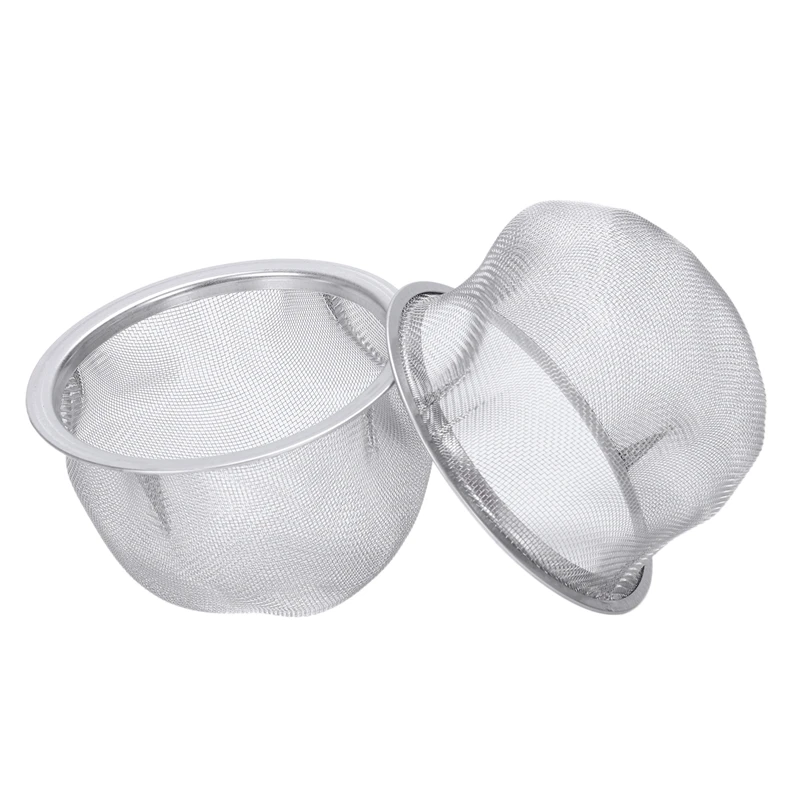 

2 Pcs Stainless Steel Drainer Mesh Tea Strainer Teapot Filter Silver