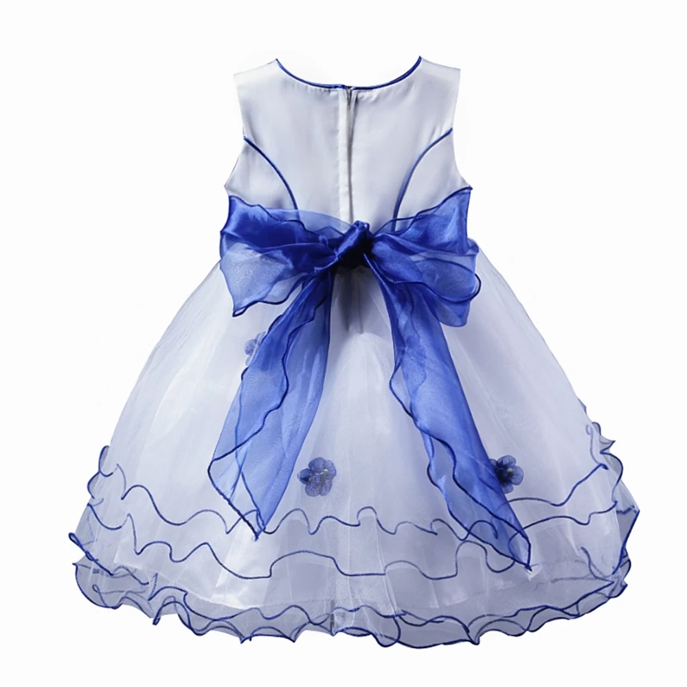 Пышное платье детское официальное бальное для девочек лоскутное с цветочным