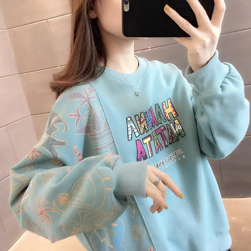 

Women's sweater loose new popular spring and autumn versatile top girls feel foreign style