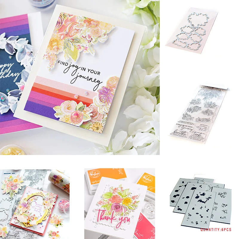 

Romantic Rose Flower Pattern Metal Cutting Dies And Stamps Scrapbooking Album Decoration Craft For Diy Greeting Card 2021 Arrive