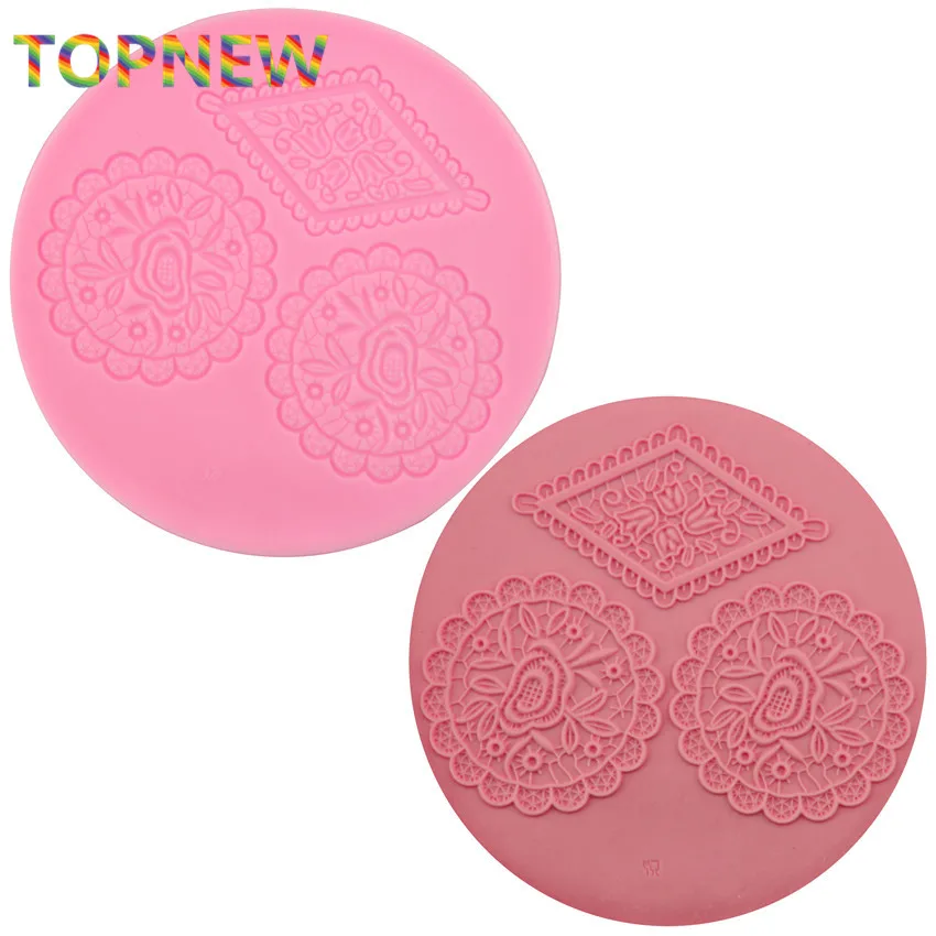 

New Fondant Cake Decorating Baking Tool Lace Flower Charm Shaped Soft Silicone Mould Mold NO. 2336