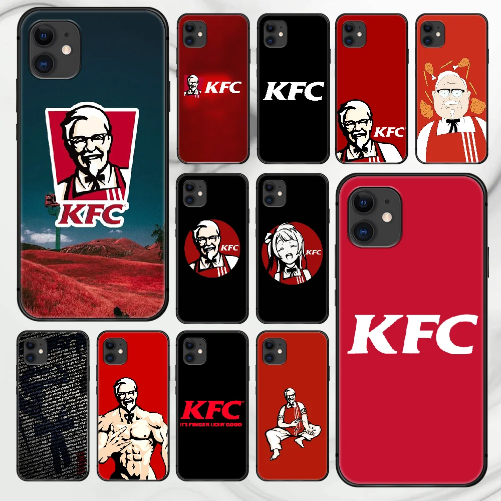 

kfc cartoon Phone Case Cover Hull For iphone 5 5s se 2020 6 6s 7 8 12 mini plus X XS XR 11 PRO MAX black Cell Tpu Prime Pretty