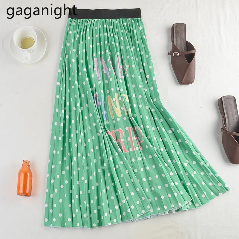 

Gaganight модная винтажная Женская длинная юбка трапециевидная эластичная юбка с высокой талией плиссированная юбка 2021 Весенняя юбка с принтом...