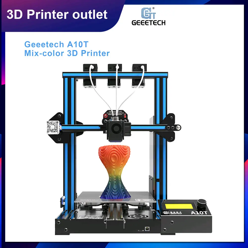 Настольный 3D принтер Geeetech A10T многоцветная печать с контрольной платой GT2560