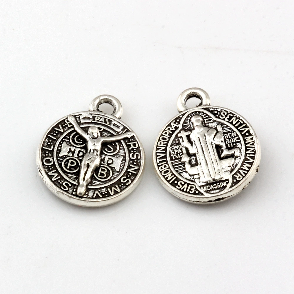 

20 Pcs Saint Jesus Benedict Nursia Patron Medal Crucifix Cross Charm Pendants Alloy Jewelry DIY 14x17mm A-414