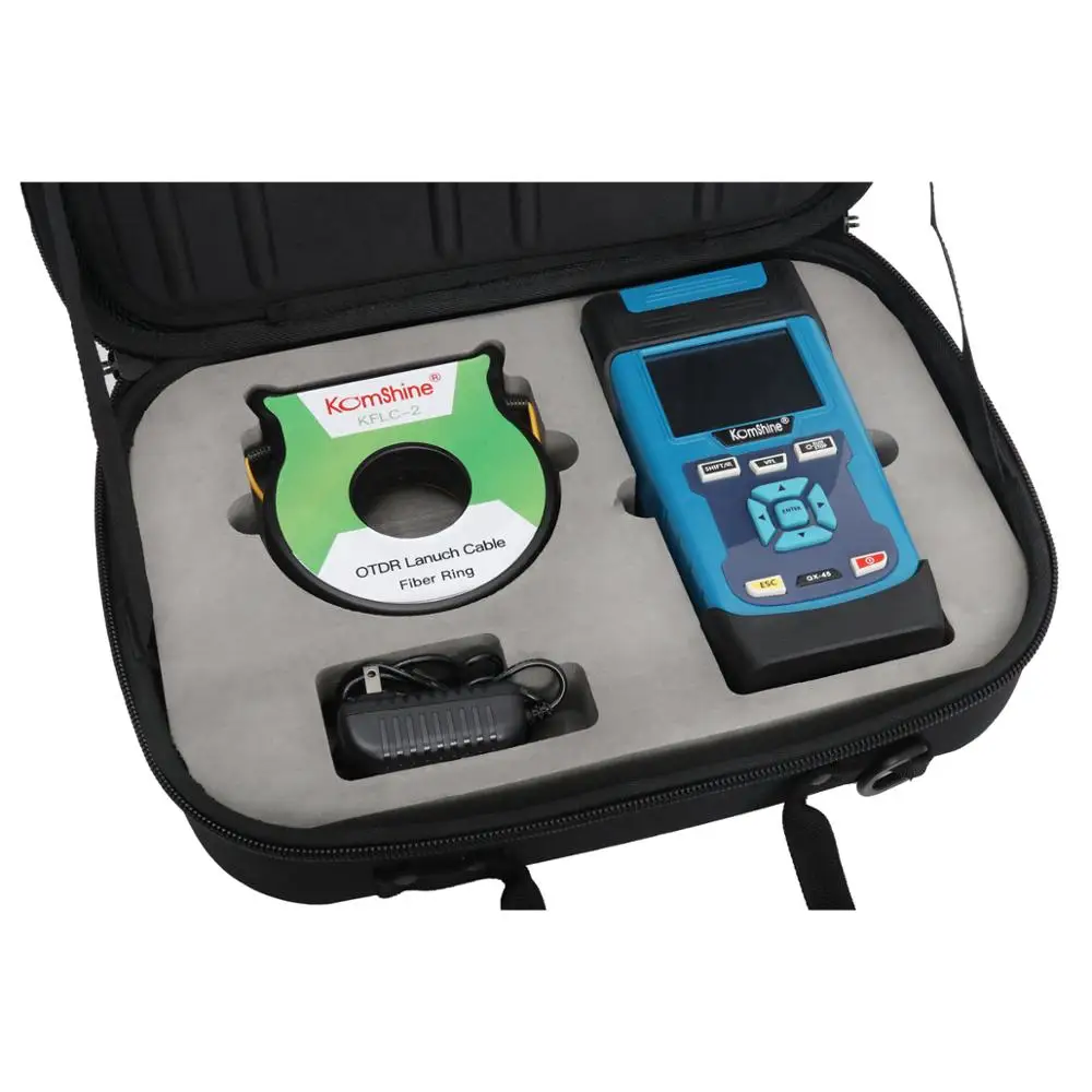 

Komshine KOR-45E с KFLC-2 150 м (9/125um) удлинитель кабеля и QX45 OTDR тестер машина