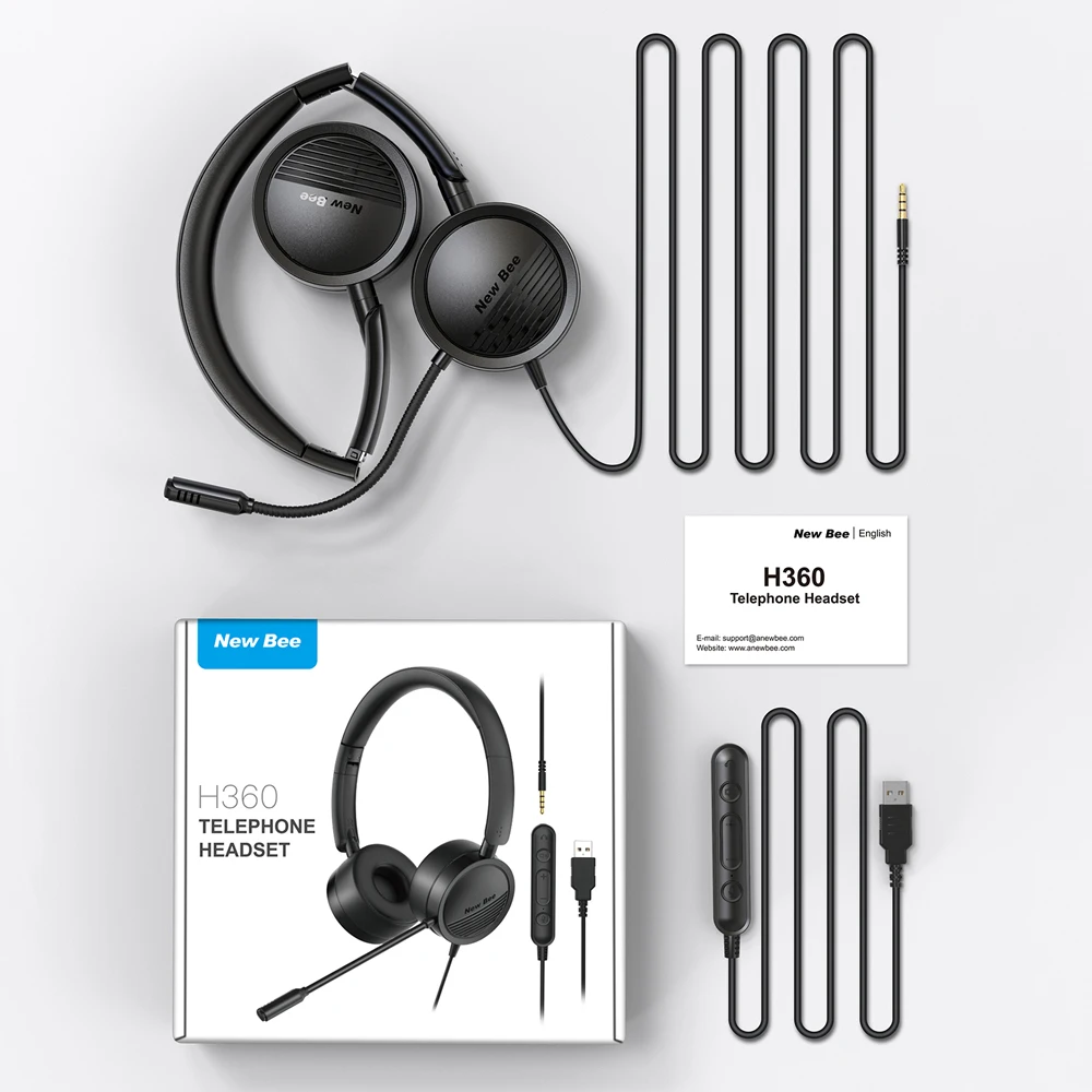 

Profession Earphone With Mic Noise Reduction Headphones Control Gaming Stereo Headset For Business People Gamer