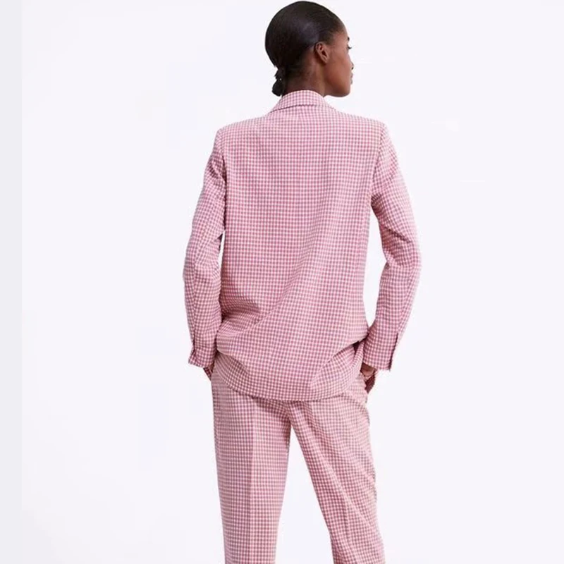 Женский блейзер в полоску ZA розовый желтый повседневный элегантный поп