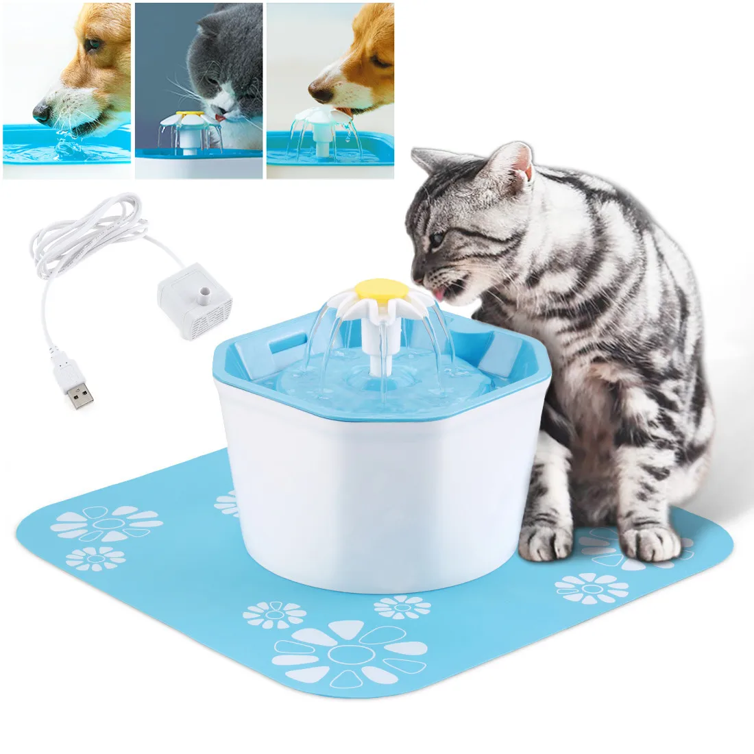 Поилка электрическая для домашних животных 1 6 л 5 В USB 3 режима|Кормление собаки| |