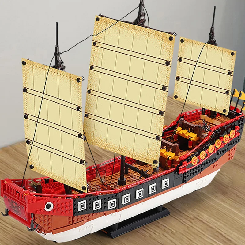 Конструктор в стиле кантонского парусника морской Шелковый путь Китай паром Galleon