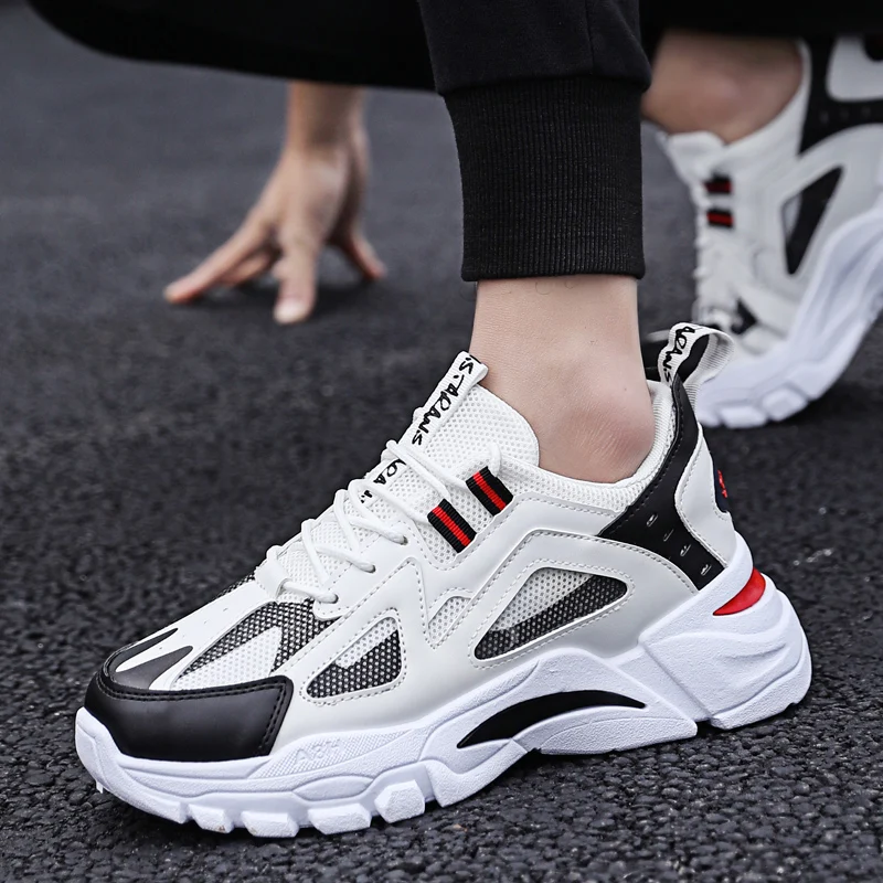 

Men Casual Mesh Sneakers Fashion Breathable Light Outdoor Footwears Leisure Men's Sport Adult Flat 2020 New Hot Rubber Lace-up