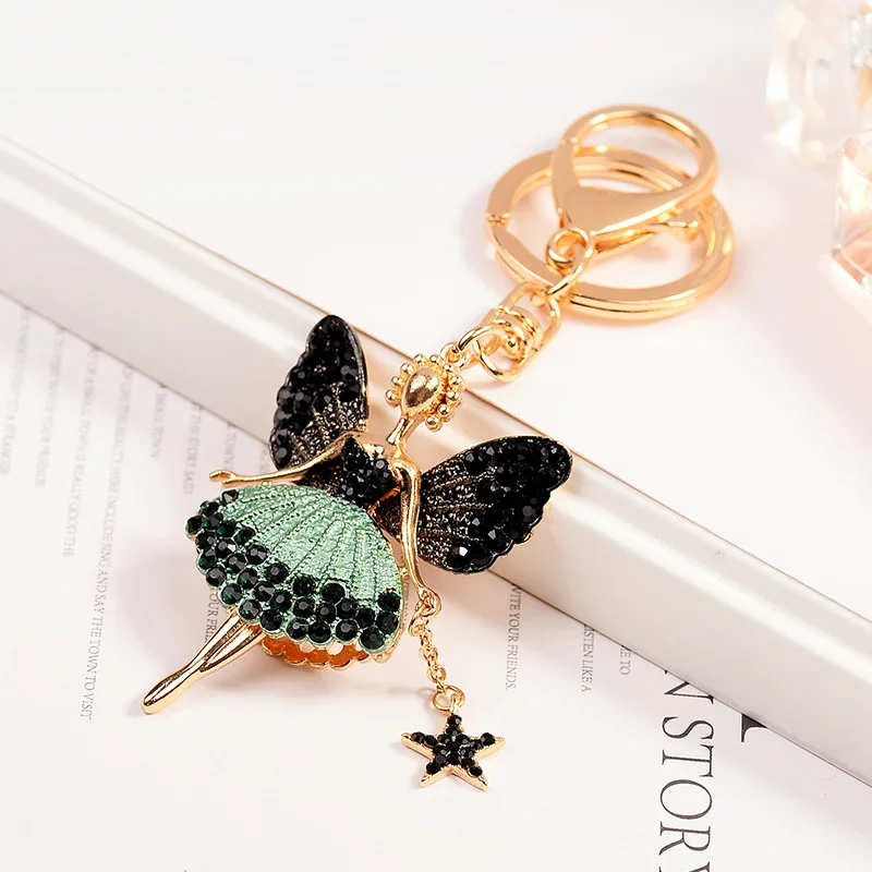 

Trend New European and American Creative Little Angel Keychain Girl Bag Ornament Exquisite Ballet Girl Car Pendant