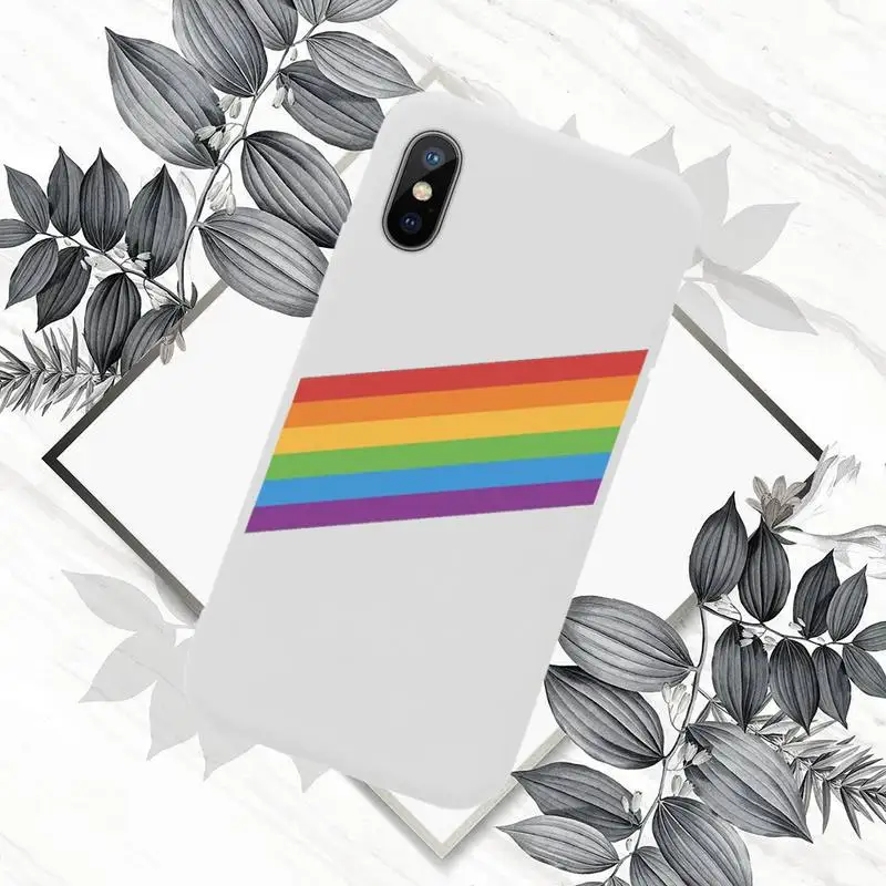 

Rainbow colour pattern Customer Quality Phone Case White Candy Color for iPhone 11 12 mini pro XS MAX 8 7 6 6S Plus X SE 2020 XR