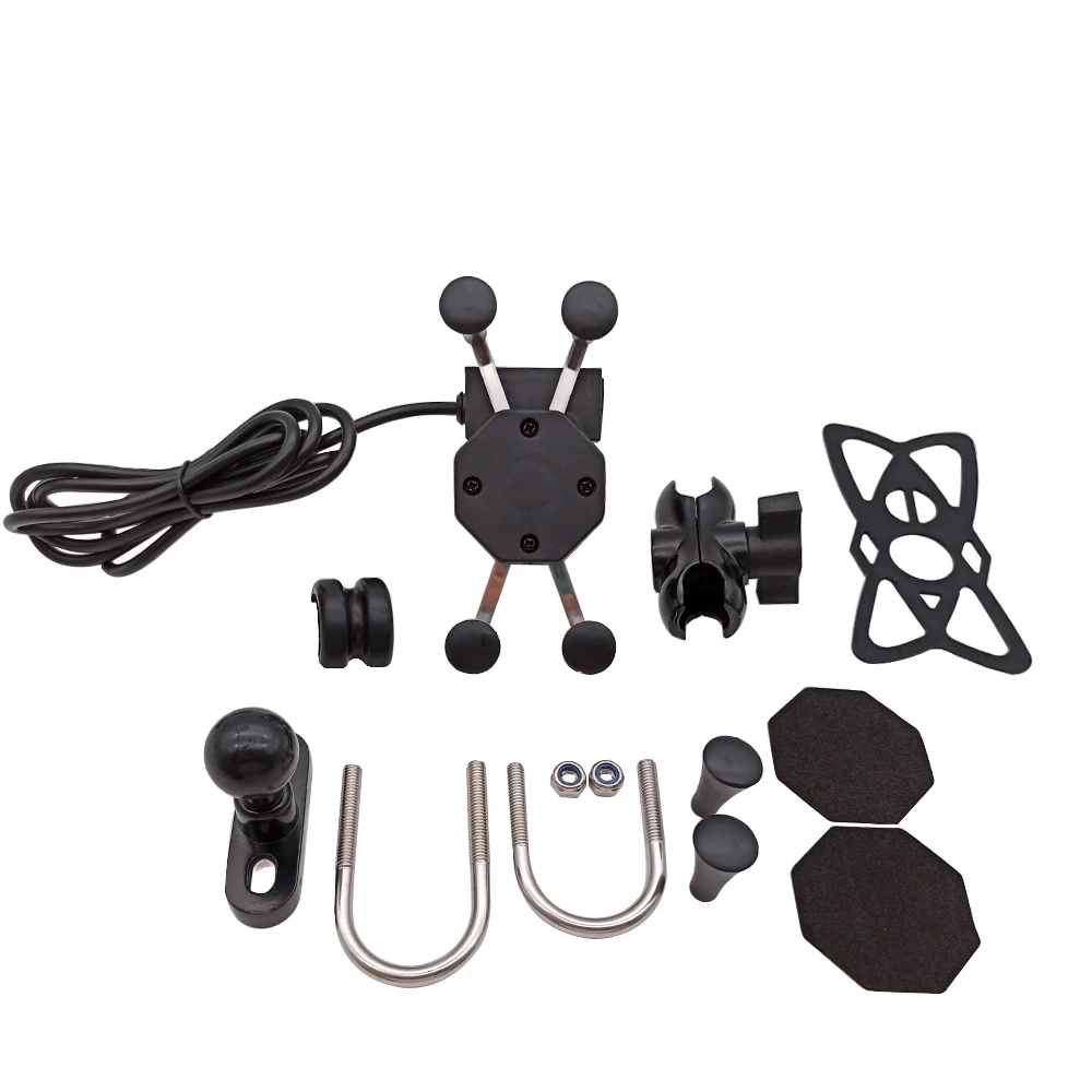 С USB зарядное устройство 360 Вращающийся мотоцикл мобильный телефон подставка