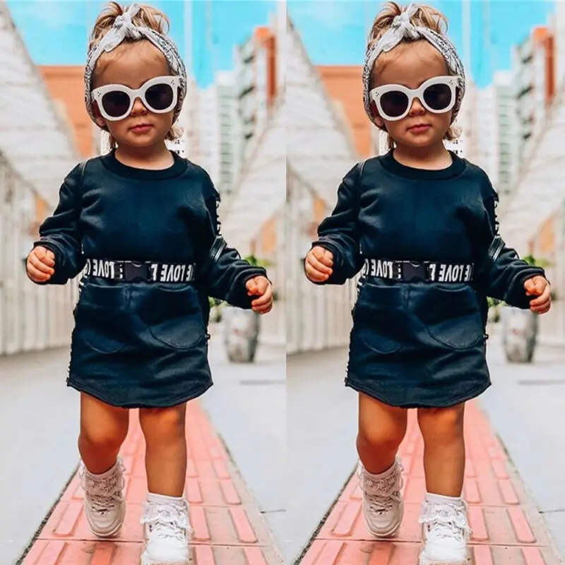 

Детская одежда для маленьких девочек, платье с длинным рукавом, свитшот, спортивная одежда, осень-зима