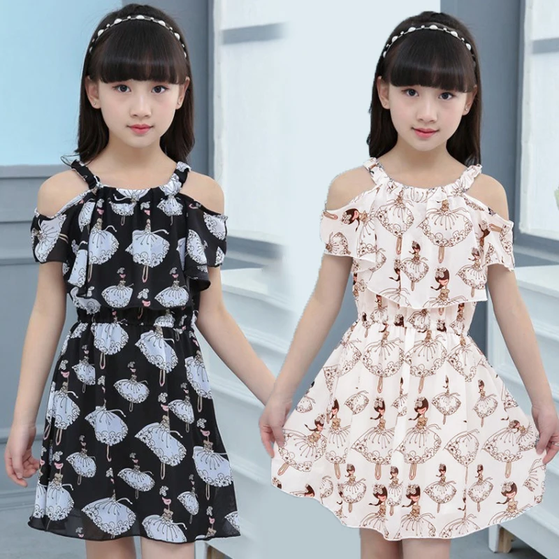 

Big Girl Dresses Summer New Children's Clothing Kids Chiffon Flower Dress For Girls Children's Party Princess Dress Casual