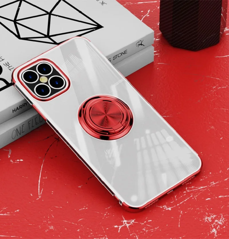 

Transparent cover For Iphone12 pro max Magnetic suction vehicle bracket ring Phone cases for Iphone SE 2020 Phone accessories