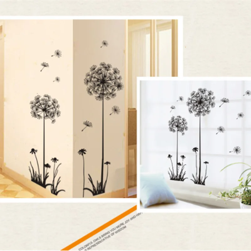 1 шт. 70*50 см креативный Декор Одуванчик цветок Съемная роспись в спальню Искусство